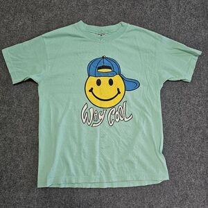 Vintage 90s WAY COOL EMOJI Smiley Face T Shirt Ross Sportswear USA Made L Skater